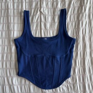 Victoria's Secret PINK Blue Corset Style Tank Top (M)